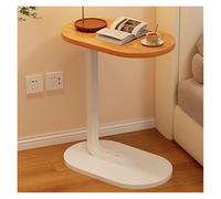 Tavolino laterale a forma di C, tavolino regolabile in altezza, tavolini laterali girevoli a 360° for divano, tavolino da caffè moderno a forma di C for divano/letto/vasca da bagno (noce)(Light Wood)