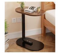 Tavolino laterale a forma di C, tavolino regolabile in altezza, tavolini laterali girevoli a 360° for divano, tavolino da caffè moderno a forma di C for divano/letto/vasca da bagno (noce)(Walnut)