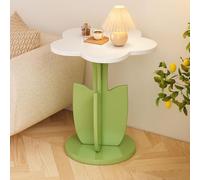 Tavolino Laterale A Forma Di Fiore, Tavolino Da Caffè Con Vassoio Portaoggetti, Piano Spesso, Comodino Moderno, Grazioso Mobile Creativo Per Soggiorno, Camera Da Letto(White)