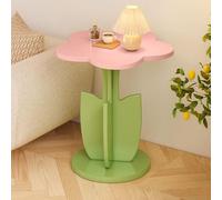 Tavolino Laterale A Forma Di Fiore, Tavolino Da Caffè Con Vassoio Portaoggetti, Piano Spesso, Comodino Moderno, Grazioso Mobile Creativo Per Soggiorno, Camera Da Letto(Pink)
