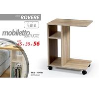 Tavolino Laterale Divano Letto Caffe Porta Pc Libreria Ruote SCRIVANIA ROVERE