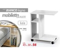 Tavolino Laterale Divano Letto Caffe Porta Pc Libreria Ruote SCRIVANIA ROVERE B