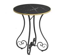 Tavolino laterale for divano da soggiorno, tavolino rotondo in stile nordico in ferro battuto, tavolino moderno e semplice con struttura in metallo, comodino for camera da letto, balcone e studio.(B,4