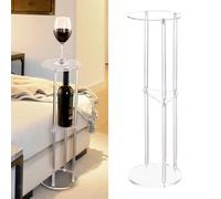 Tavolino laterale in acrilico trasparente, facile da montare, mobile per