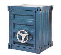 Tavolino Laterale In Metallo Industriale Con Maniglia Girevole, Comodino Con Contenitore Vintage, Tavolino In Ferro Battuto Per Camera Da Letto, Soggiorno, Bar(Blue,1 Pack)
