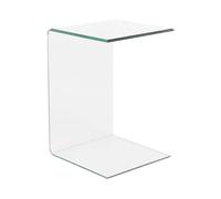 Tavolino Laterale in Vetro Trasparente Design Minimalista 40 x 40 cm