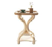 Tavolino laterale piccolo Tavolino a forma di fiore, tavolino in legno for divano, tavolino da divano, tavolino vassoio TV for soggiorno, camera da letto, colore legno rustico Tavolino laterale