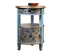Tavolino laterale piccolo Tavolino retrò, tavolino da caffè rotondo di lusso leggero, tavolino da divano con cassetto e mobiletto, tavolino ad angolo, tavolino semplice, tavolino da tè for soggiorno,