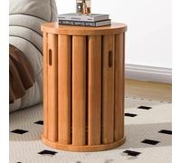 Tavolino Laterale Sgabelli Impilabili In Legno, Set di 4 Sgabelli Impilabili in Legno Tavolino Laterale per Risparmiare Spazio, Sgabello Rotondo Combinato per Interni, Set per Camera da Letto e Soggio