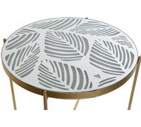 TAVOLINO LUMINOSO COMODINO LED IN OTTONE PIANO DECORATO TAVOLO SALOTTO