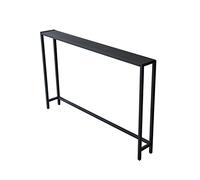 Tavolino lungo e stretto nero, consolle alto per piccoli spazi, elegante tavolino rettangolare ideale per comodino o dietro il divano, arredamento moderno per la casa indispensabile