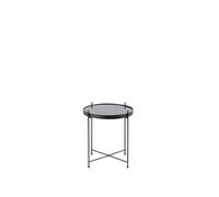 Tavolino Marissa Design twist 38x38x43h, Top nero, Base nero, Top Vetro temperato, Base Metallo nero