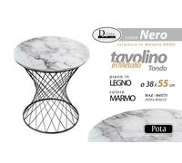 TAVOLINO MARMO TAVOLO CAFFè DIVANO METALLO SALOTTO INGRESSO MODERNO Ø3855 cm