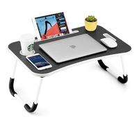 Tavolino Mini Scrivania Vassoio da Letto per PC Tablet Colazione Pieghevole Nero