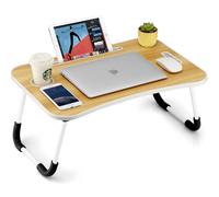 Tavolino Mini Scrivania Vassoio da Letto per PC Tablet Colazione Pieghevole Noce