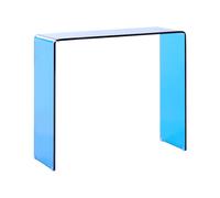 Tavolino minimalista in vetro temperato trasparente 90 x 30 cm Blu Kendall