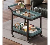Tavolino mobile con 2 ripiani e ruote, per organizzare il soggiorno