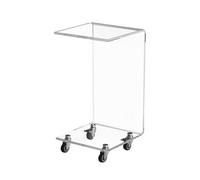 Tavolino mobile in acrilico trasparente -66 cm h a forma di C moderno comodino / divano, ideale per camera da letto e soggiorno come tavolo snack