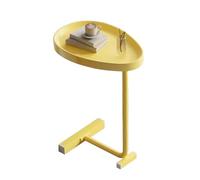Tavolino moderno a forma di uovo con design a forma di C, piccolo tavolino per soggiorno e camera da letto, tavolino giallo, comodino sotto il tavolo per un'elegante decorazione della casa