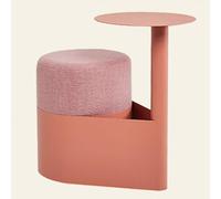 Tavolino Moderno con Ruote, Tavolino Da Caffè Mobile, Sgabello Morbido, Contenitore Multifunzionale, for Soggiorno, Camera Da Letto(Pink,Large)