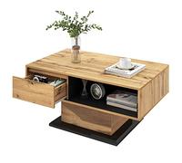 Tavolino moderno con venature del legno, grande spazio di archiviazione su entrambi i lati, design senza maniche, pratico vano anteriore e posteriore, divano rettangolare (rovere + antracite)