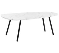Tavolino moderno effetto marmo gambe in metallo bianco e nero Biddle
