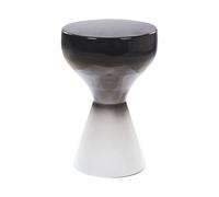 Tavolino moderno in metallo bianco e nero Tibito