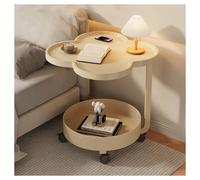 TAVOLINO MULTIFUNZIONALE A 2 LIVELLI CON RUOTE BORDO RIALZATO DESIGN MODERNO MIN