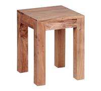 Tavolino Mumbai in legno massiccio di acacia, 35 x 35 cm, design tavolino da salotto marrone scuro