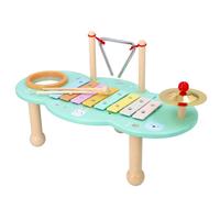Tavolino musicale per bambini con xilofono, triangolo e piatto