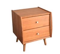 Tavolino nordico in legno, comodino moderno con contenitore, semplice armadio creativo per camera da letto e soggiorno, finitura marrone, elegante pelliccia d'accento