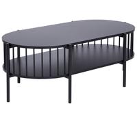 Tavolino ovale con ripiano Piano lungo 103 x 50 cm nero Oreana