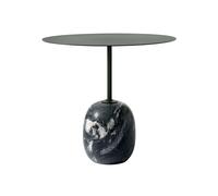 Tavolino Ovale da Caffè Lato LN9 in Marmo Verde Scuro/verde Grigio