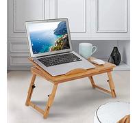 Tavolino per Laptop Pieghevole, Tavolino per Letto Pieghevole Vassoio per Computer con cassetto in bambù, Regolabile (stile B)