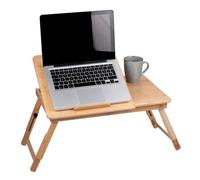 Tavolo per computer portatile regolabile - 21,5 x 27,5 cm - con porta bevande e slot per tablet - bambù