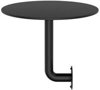Tavolino piccolo a forma di L con piano in ferro battuto e metallo da parete, per ristorante, bistrot, tavolino rotondo nero da pub/tavolo da colazione/tavolino da tè per il tempo libero (dimensioni: