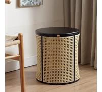 Tavolino Piccolo, Comodini Piccoli Con Copertura, Legno Massello, Lavorazione Artigianale Intreccio In Rattan For Sedersi, Negozio