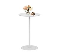 Tavolino piccolo per piccoli spazi, tavolo da bar rotondo alto per caffè e bevande, tavolo da cocktail per bistrot, cucina, sala da pranzo, soggiorno, facile da montare, bianco(70x70x104cm)