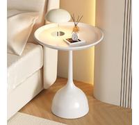 Tavolino Piccolo, Tavolino Circolare, Comodino Piccolo Con Base Emisferica Allargata, Piano Concavo For Soggiorno, Camera Da Letto