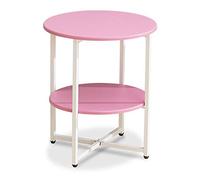 Tavolino pieghevole a 2 ripiani, rotondo, tavolino piccolo per divano, tavolino portatile per camera da letto, soggiorno, comodino mobile versatile ed elegante