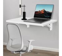 Tavolino pieghevole a parete per computer portatile, con staffe, salvaspazio, per studio, camera da letto, cucina e lavanderia, bianco (L110 x W40 cm)