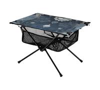 Tavolino pieghevole blu e nero Tarocchi astrologia compatto espandibile mobile tavolo da campeggio con borsa per il trasporto per pranzo all'aperto cucina picnic