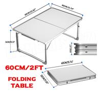 Tavolino Pieghevole con Struttura in Alluminio Ideale per Campeggio 60/80/90CM