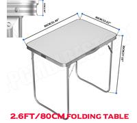 Tavolino Pieghevole con Struttura in Alluminio Ideale per Campeggio 60/80/90CM
