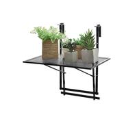 Tavolino Pieghevole da Balcone Richiudibile in Metallo con Altezza Regolabile