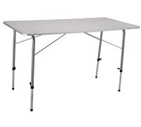 Tavolino pieghevole da esterno 120x60 cm con altezza regolabile e struttura in acciaio