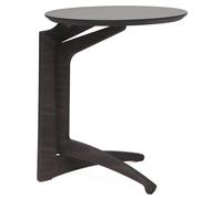 Tavolino Pieghevole da Salotto Ø43x51 cm in Legno Grigio Scuro