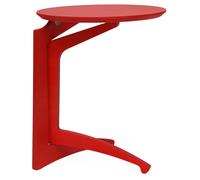 Tavolino Pieghevole da Salotto Ø53x63 cm in Legno Rosso