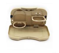 Tavolino pieghevole per sedile posteriore, per auto, camion e SUV, supporta bevande, cibo ed elettronica portatile (beige)