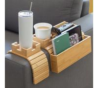 Tavolino pieghevole portatile per divano, set di 2, design antiscivolo per bevande, snack, occhiali e telefono, tavolino versatile